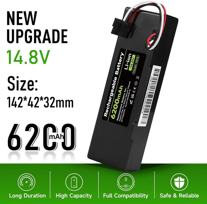 Mspalocell 6200mAh 14.8V Ersatzakku Kompatibel mit Xiaomi Mop, Mop 2s, Mop Pro, STYTJ02YM, Akku für