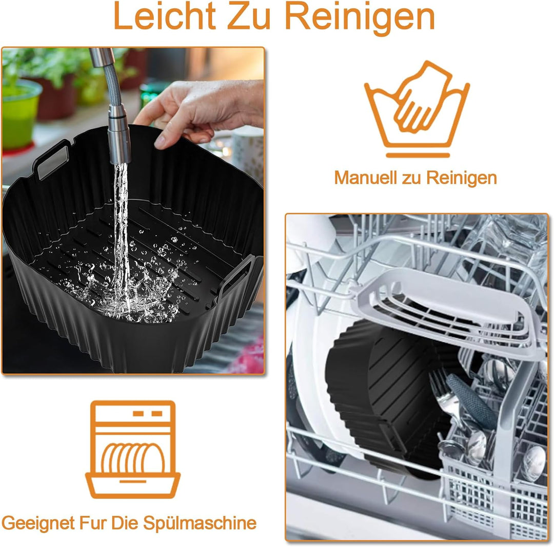 20cm Silikonform HeissLuftfritteuse Zubehör für Philips 2000 Serie 4,2L NA229/00, 2 Stück Air Fryer