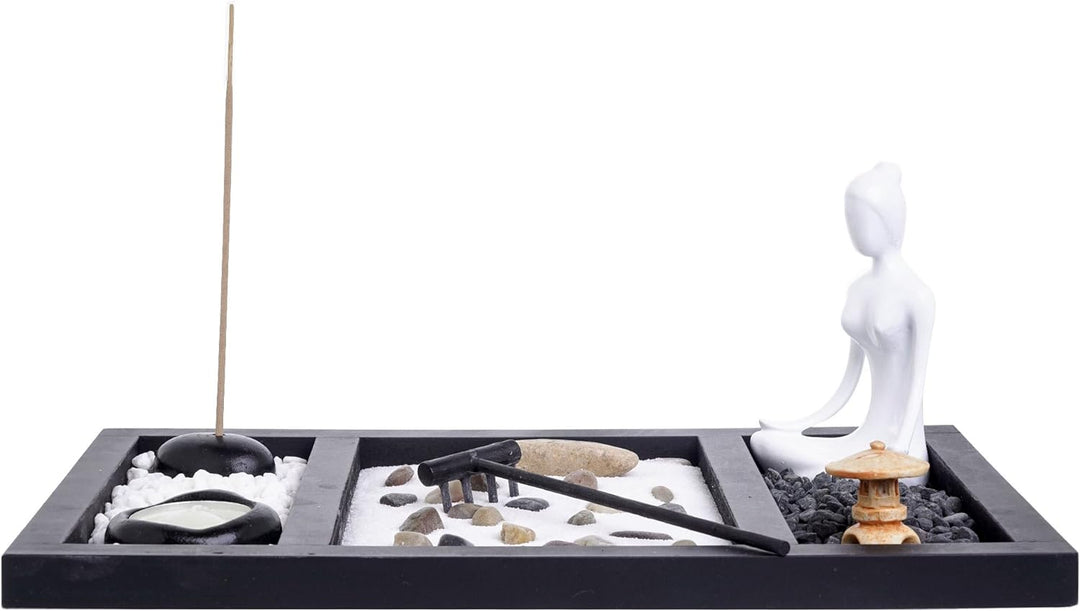 London Boutique Zen Garden Buddha Kerzenhalter Räucherstäbchenhalter Meditation Geschenkset Yin Yang