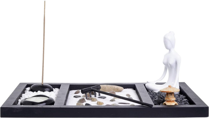 London Boutique Zen Garden Buddha Kerzenhalter Räucherstäbchenhalter Meditation Geschenkset Yin Yang