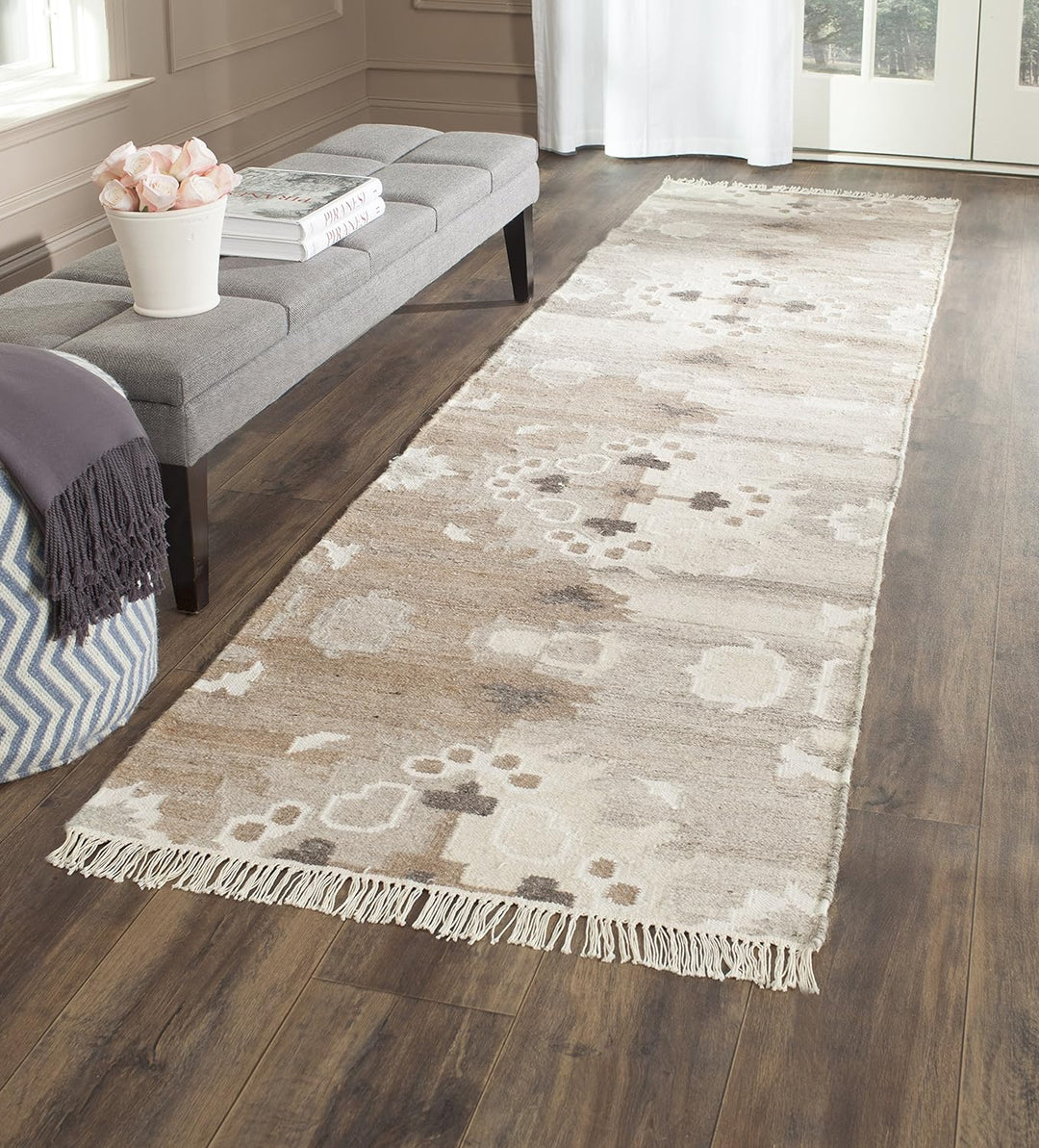 SAFAVIEH Marokkanisches Boho-Tribal Wohnzimmer, Esszimmer, Schlafzimmer - Natural Kilim Collection,