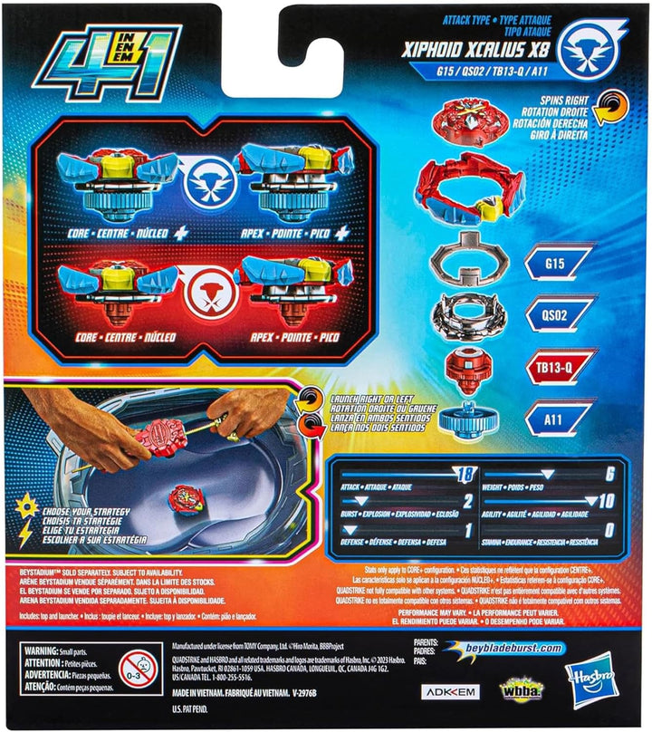 Hasbro Beyblade Burst QuadStrike Xcalius Power Speed Starter Pack, Battle Spielset mit Xcalius Start