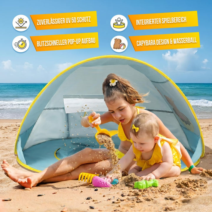 Chillife Strandmuschel Pop up Set I Tragbares Strandzelt mit UV Schutz und Windschutz Strand I Wasse