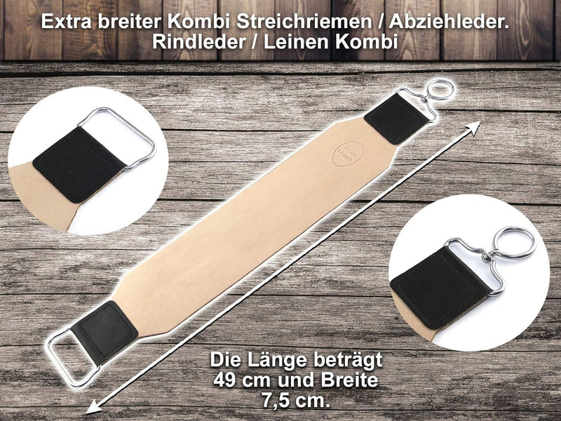 Rasiermesser mit Profi Streichriemen Leder Leinen Kombi und Paste aus Solingen Rasier Set-Angebot fü