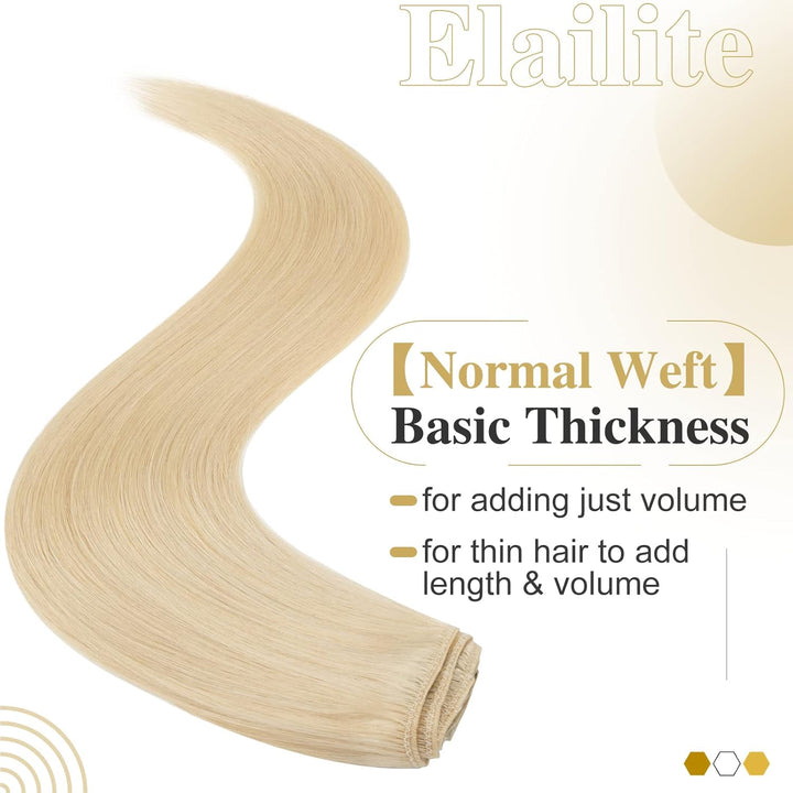 Elailite Clip in Extensions Echthaar Haarverlängerung Haarteile 8 Teilig 18 Clips für Frauen Voller