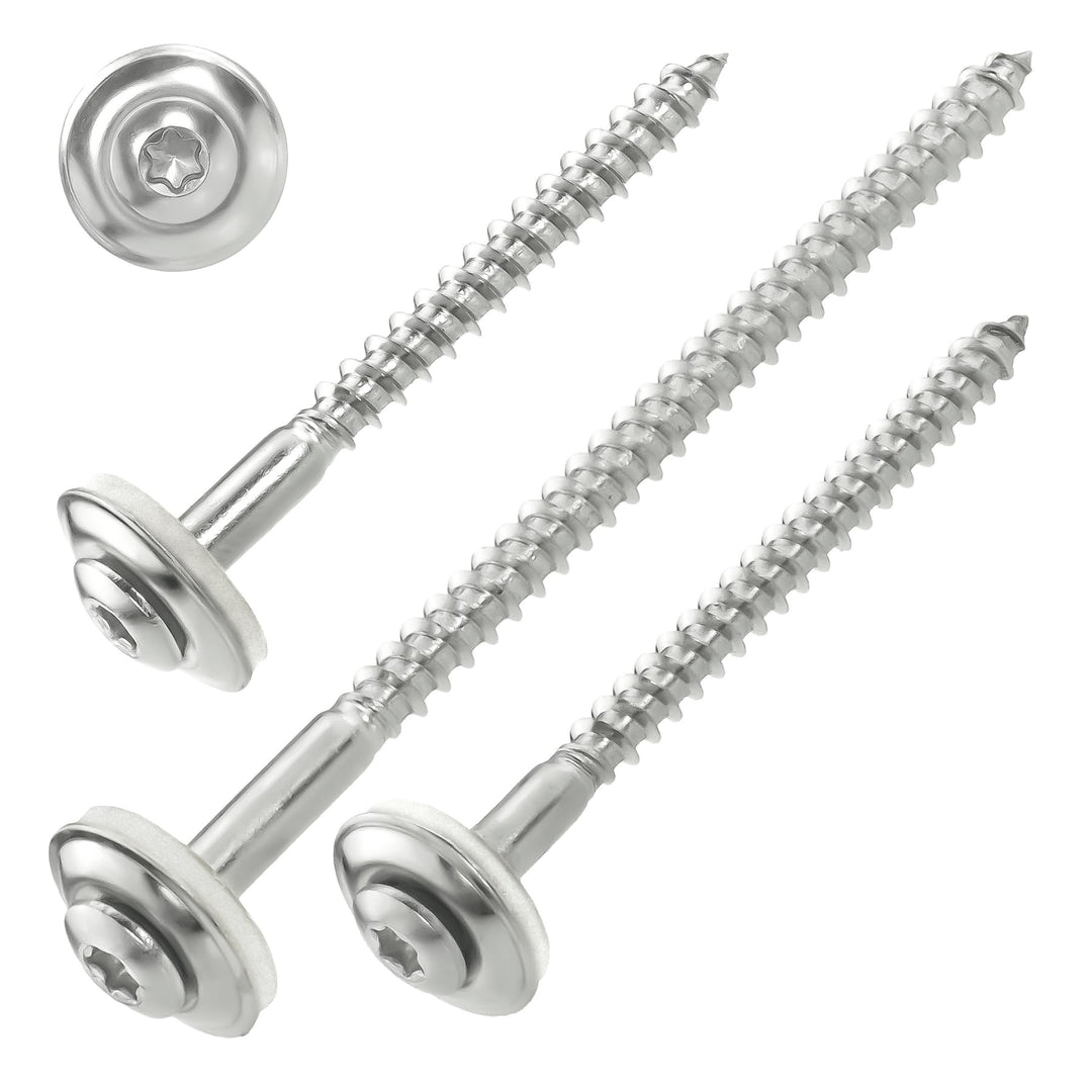 200 Stück SCREW REBEL Spenglerschrauben 4,5 x 50 mm - Edelstahl A2, Inox mit EPDM-Dichtscheibe Ø15mm