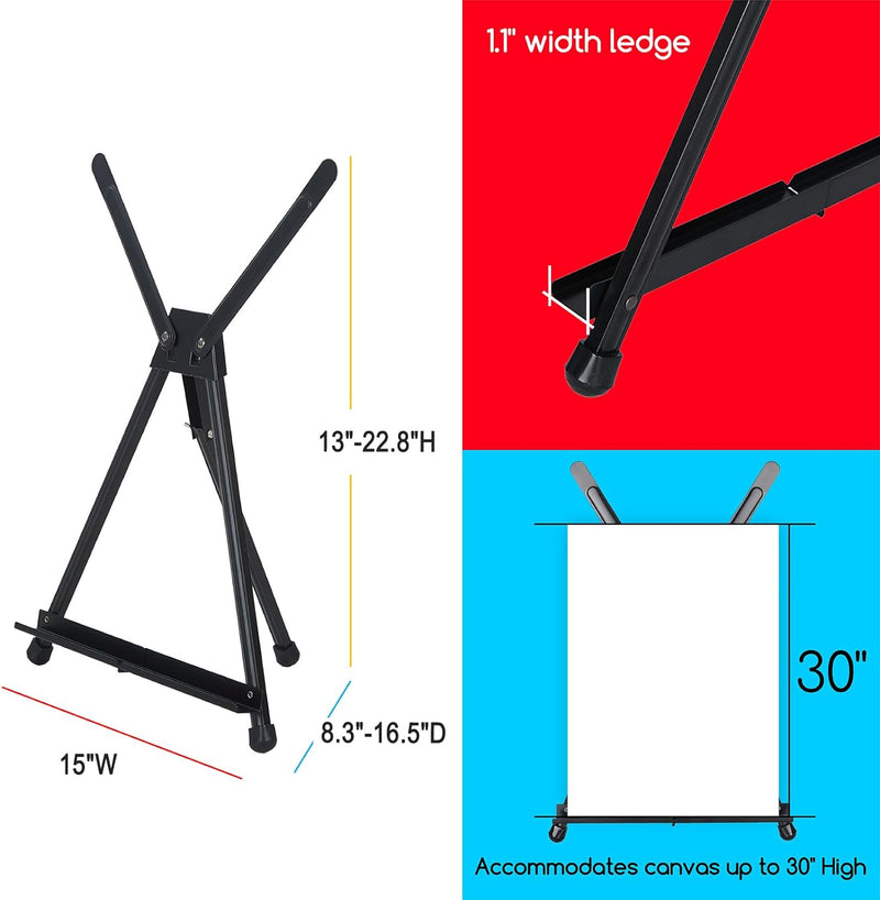 MEEDEN 10 pcs Künstler Display Staffelei, Aluminium Stativ Tischstaffelei, Staffelei Leicht und Klap