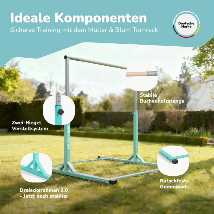 Müller & Blum Premium Turnreck für Kinder, höhenverstellbares Turngerät für Indoor & Outdoor, Turnst