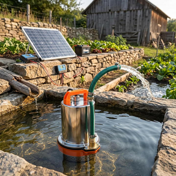 DC 12 V Tauchpumpe, Solar-Wasserpumpe, Kleine Batterie, Solar-Tauchwasserpumpe, Ideal für Bewässerun