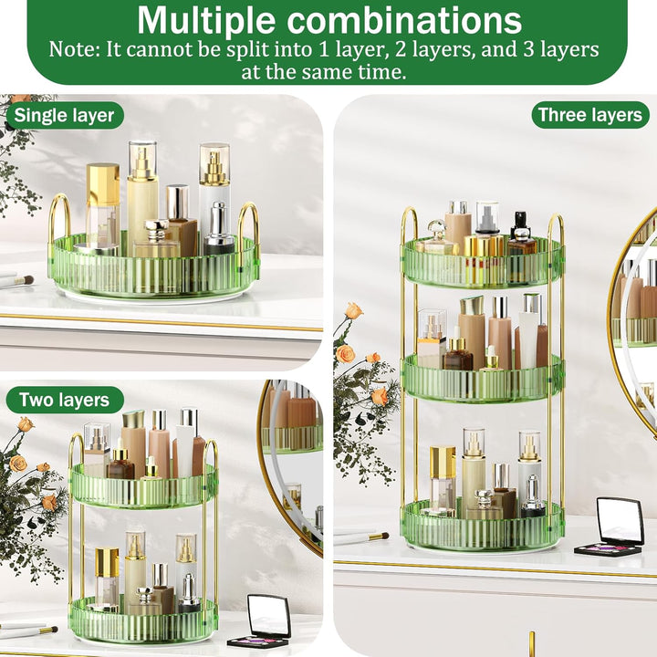 MOKANI Make Up Kosmetik Organizer, 360° Dreh Schmink Organizer, 3 Ebenen, Multifunctional Makeup Ski