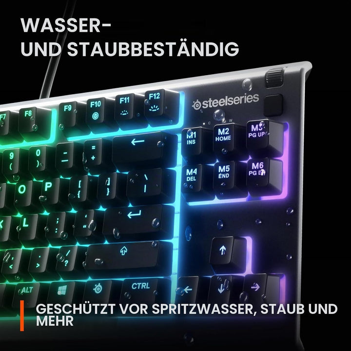 SteelSeries Apex 3 TKL RGB Gaming Tastatur - Tenkeyless Compact Formfaktor - 8-Zonen RGB Beleuchtung