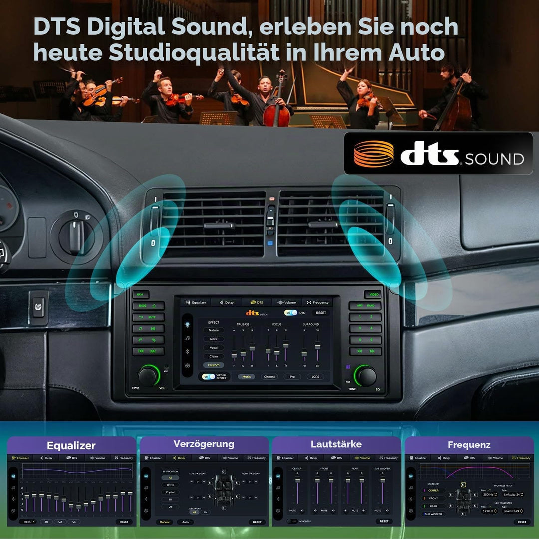 XTRONS Android 14 Autoradio Qualcomm 665 Octa Core 8+256GB Für BMW E39 M5 7 Zoll QLED IPS Eingebaute