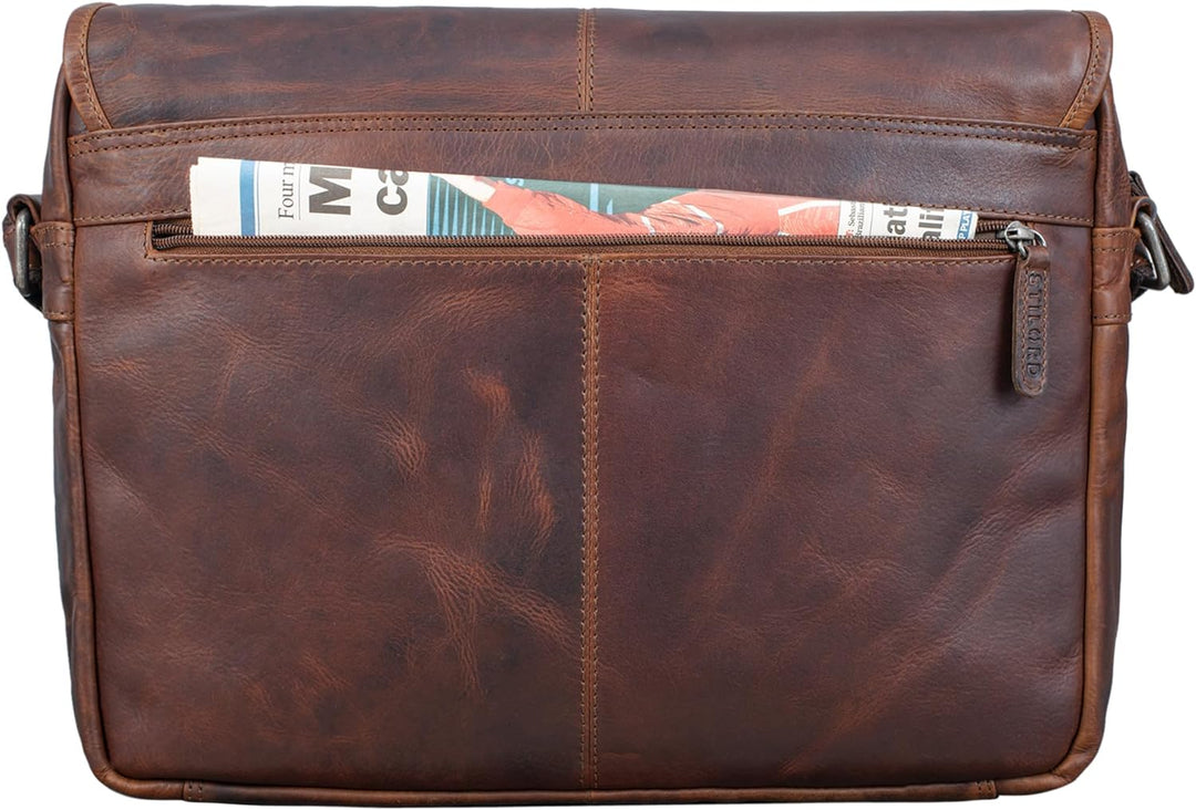 STILORD 'Curtis' Umhängetasche Leder als Messenger Bag oder Aktentasche Vintage Laptoptasche 15,6 Zo