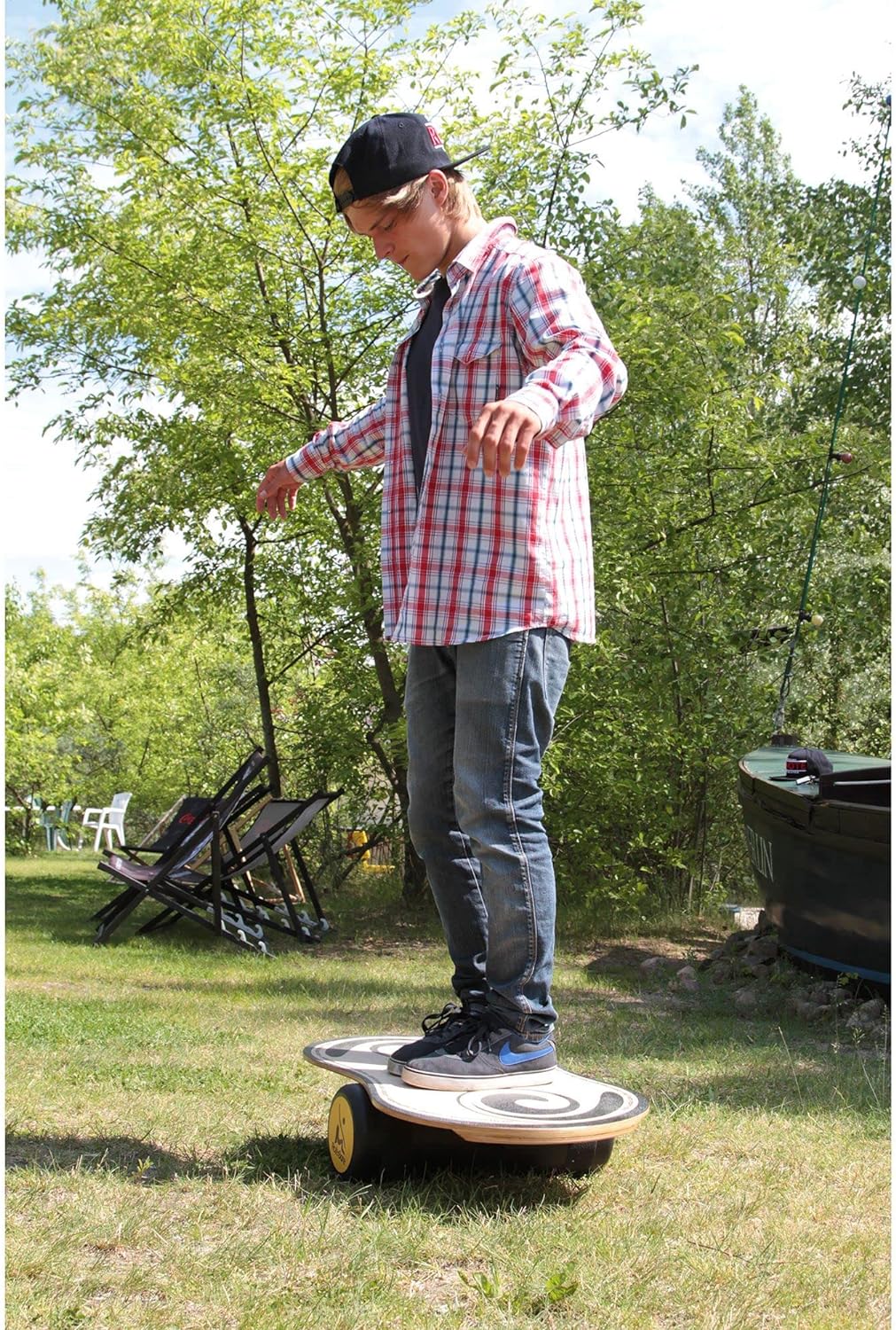 RollerBone 1.0 Pro Set + Softpad – Balance Board & Balance Trainer für Fitnesstraining