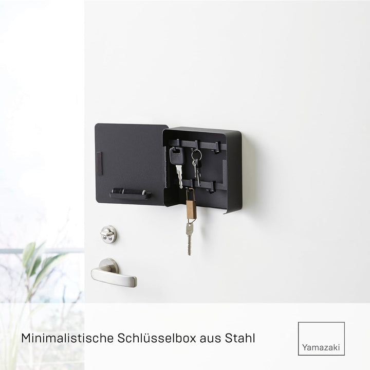 Yamazaki 4800 TOWER Magnetischer Schlüsselkasten, schwarz, Stahl, Minimalistisches Design One Size S