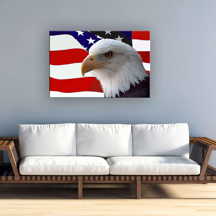 Startonight Bilder Amerikanischer Adler auf der Flagge, Leinwandbilder Moderne Kunst, Tiere Wanddeko