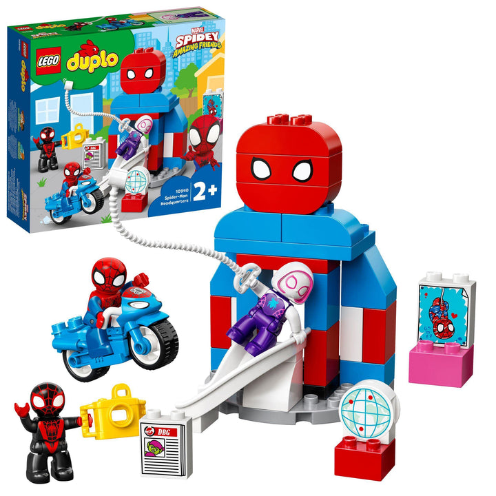 LEGO 10940 DUPLO Marvel Spider-Mans Hauptquartier, Kinderspielzeug zum Bauen mit Spider-Man-Figur fü
