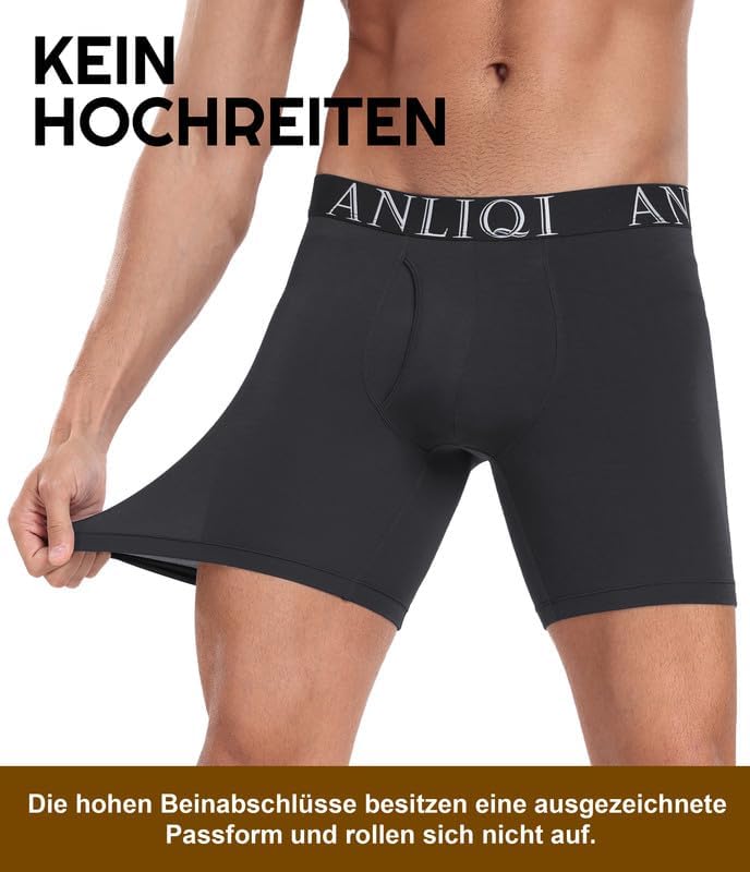 COLORFULLEAF Bambus Boxershorts Herren Lang 3/6/7er Pack Unterhosen Männer Stretch Atmungsaktiv Unte