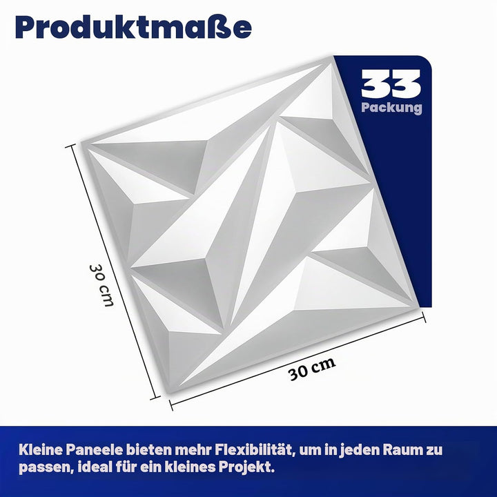 Art3dwallpanels PVC 3D Wandpaneel Diamant für Innenwand Dekor in Weiss, 3D Strukturierte Wandpaneele