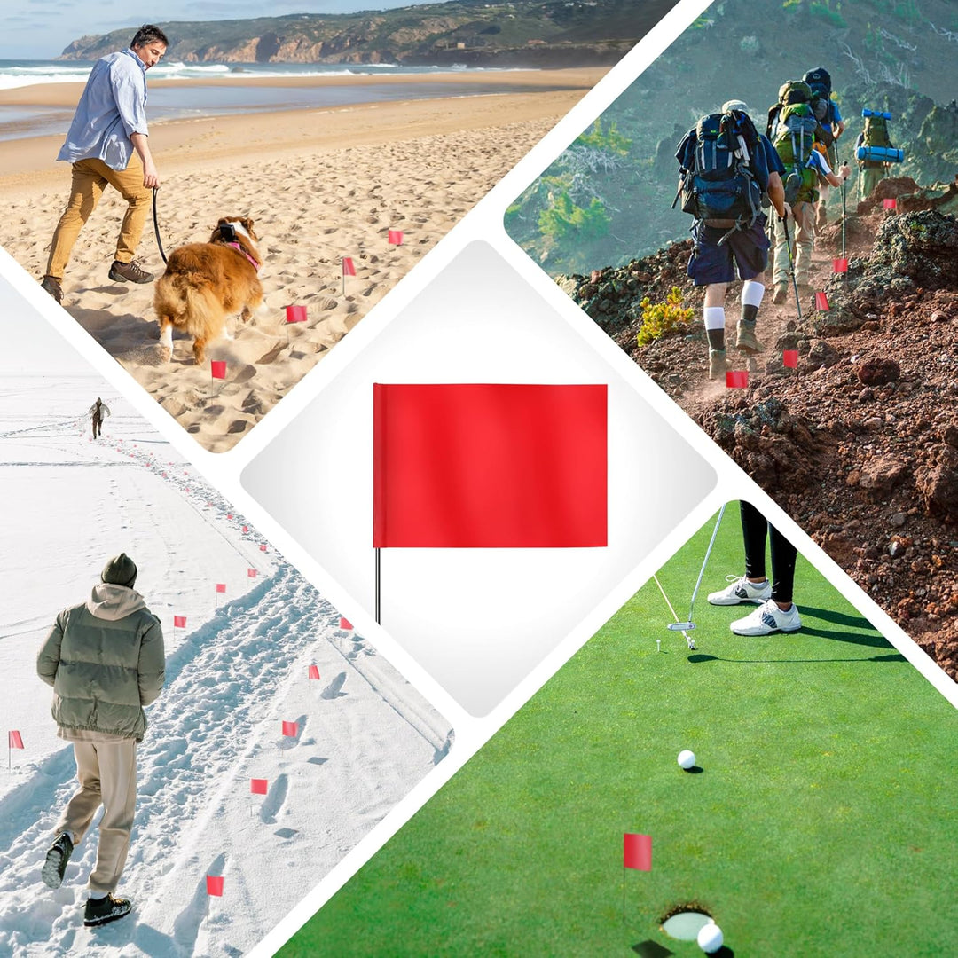 Anley Stake Flags – 10 x 13 cm Vinyl-Markierungsfahnen mit 38,1 cm Stahlstange – Landschaftsbau, unt