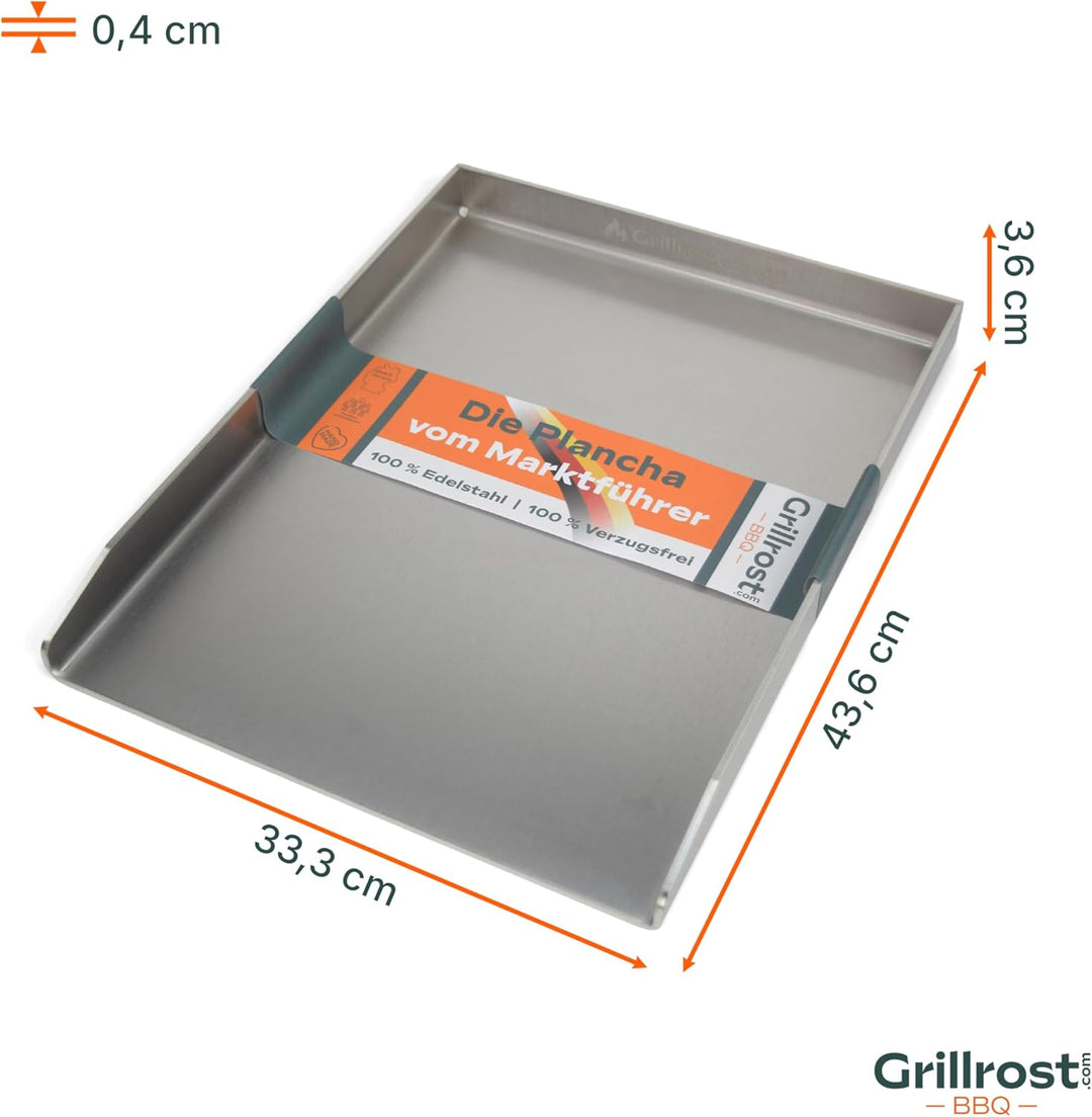 Edelstahl Grillplatte - Plancha 43,5 x 33cm - für Broil King Baron 43.5x33cm - Broil King Baron, 43.