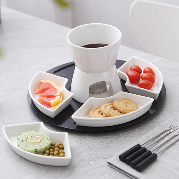 Generisch Schokofondue Tasse Set - Keramik Käsefondue Kit, Butterwärmer, 300ml Schokolade Eiscreme W