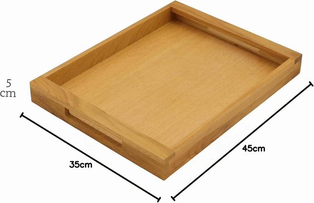 Serviertablett Holztablett Kellnergergerichte Bettschale 45x35 Eiche