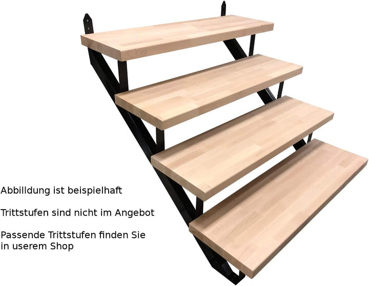 Srm-Design Stahl-Treppe Silber 9 stufig Verzinkt 167 cm