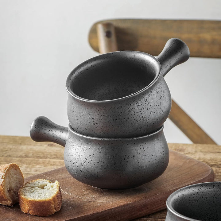 vicrays, Kunststoff, French Onion Suppenschalen mit Griffen, 740 ml für Suppe, Chili, Rindfleischein