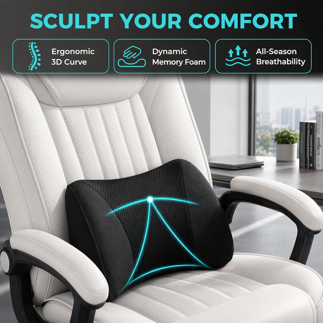 Lendenkissen Auto Memory Foam für Autositz Büro, Tragbar &amp; Waschbar