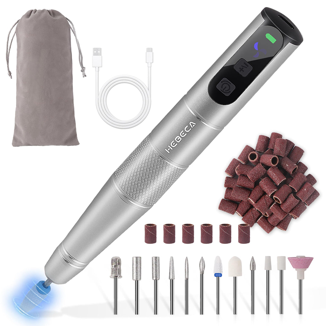 Elektrische Nagelfraser Kabellos für Gelnägel 12 in 1 Maniküre Pediküre Set Elektrisch Akku for Natu