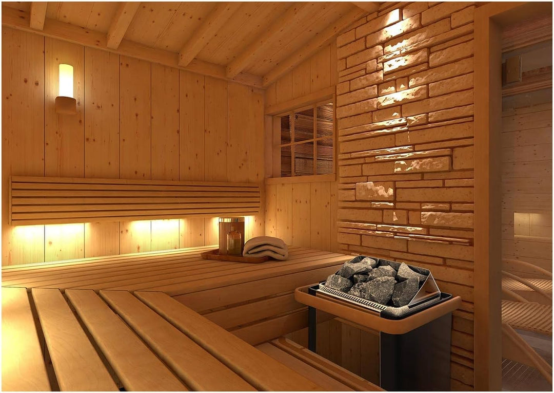 UNI_SAUNA_S9.0KW Saunaofen elektrisch 9 kW 30 bis 110 °C inkl. Steuerung Überhitzungsschutz Timer Ze