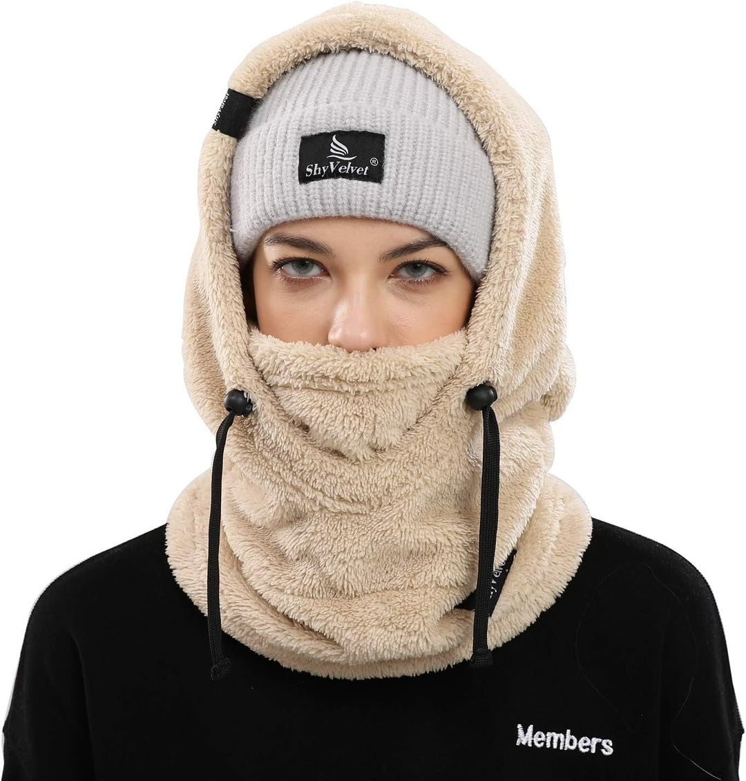 Shy Velvet Plüsch Sturmhaube Mütze Winter Thermo Skimaske Wolle Balaclava für Radfahren, Snowboarden