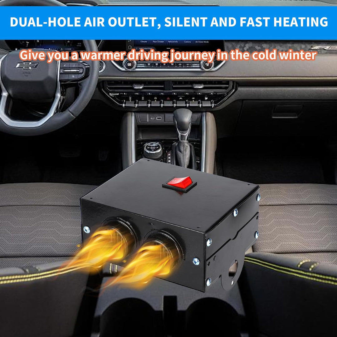 Heizung 12V 600W,Tragbare Autoheizung Heizluefter Wärmer Defroster,2 Loch 5 Sekunden Schnellheizung