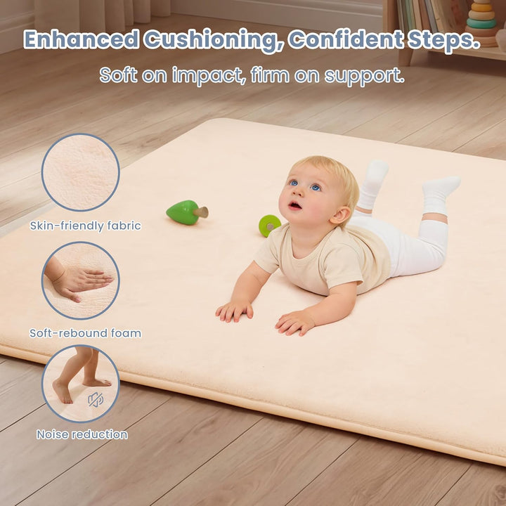 ACOMOPACK Baby Spielmatte aus 3cm dickem Memory-Schaumstoff, 180 x 200cm, Kinder Laufstallmatte für