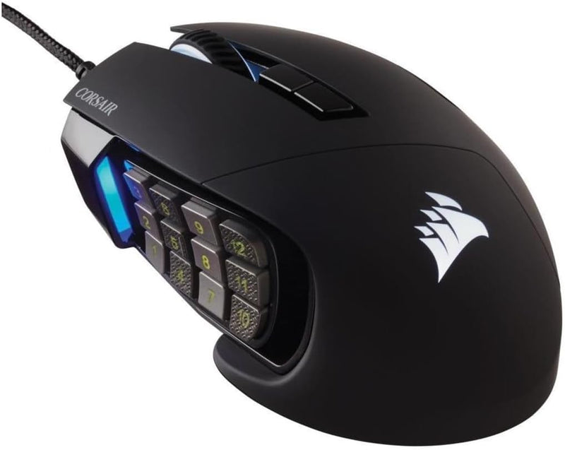 CORSAIR SCIMITAR RGB ELITE Kabelgebundene MOBA/MMO Gaming-Maus - 18.000 DPI - 17 programmierbare Tas