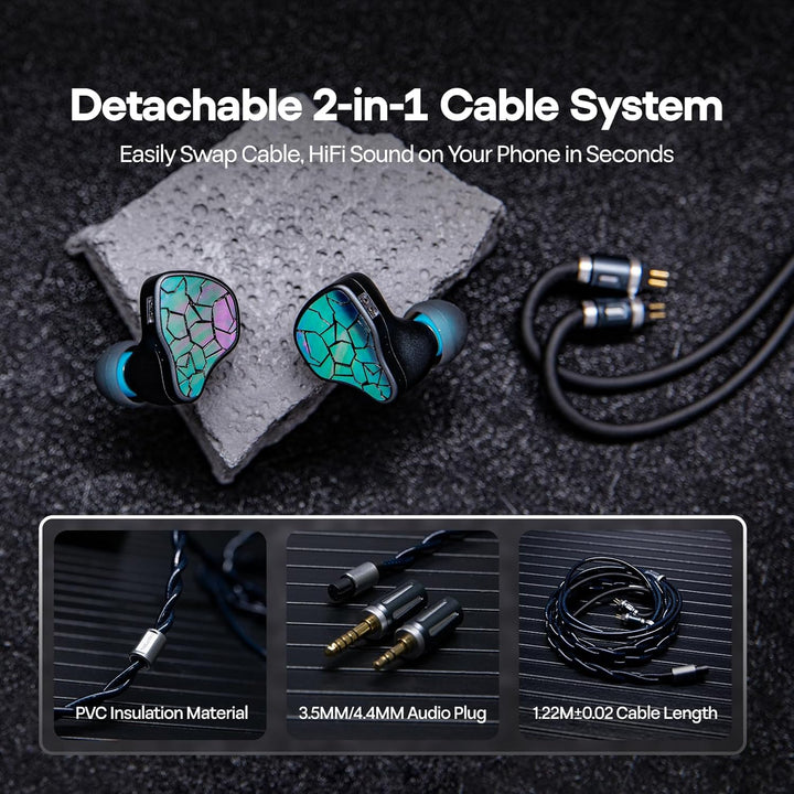 LINSOUL THIEAUDIO Hype 4 MKII 2DD+4BA In-Ear-Monitor,HiFi-Kabelgebundene IEM,Mitreissender &amp; Studio
