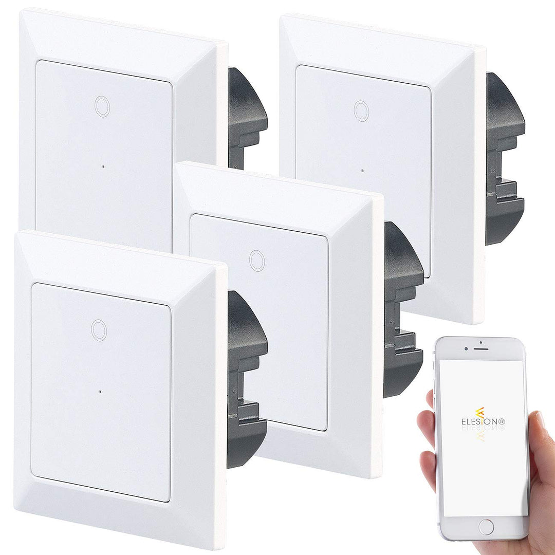 Luminea Home Control Lichtschalter mit WLAN: 4er-Set WLAN-Lichttaster, App, komp. zu Siri, Alexa, Go
