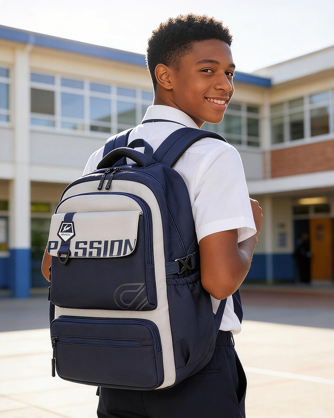 Amythe Schulrucksack Jungen Teenager 10-18 Jahre, Gross Rucksack Junior mit Laptopfach für Oberstufe