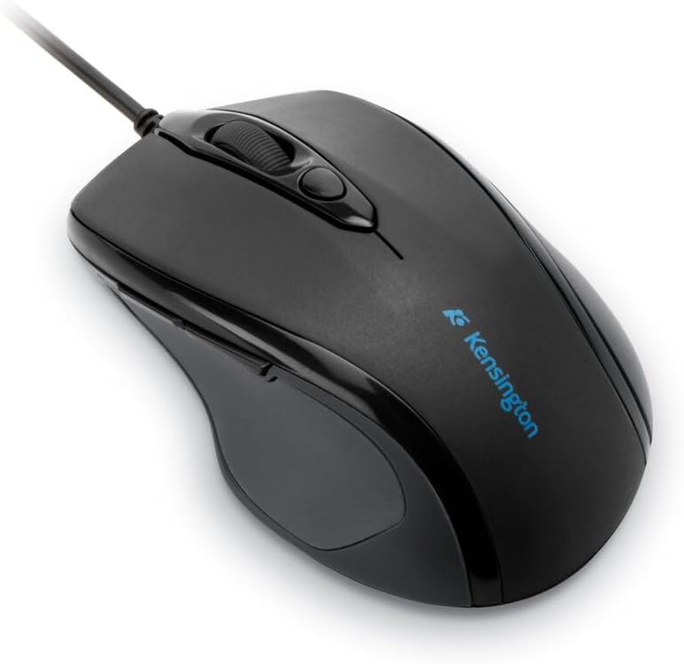 Kensington kabelgebundene ergonomische Mid-Size-Maus, Pro Fit Computermaus mit Kabel für Laptop, Des