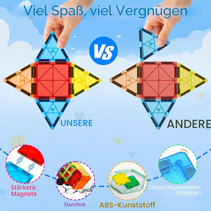 92Pcs Magnetische Bausteine Spielzeug, Magnetisches Bauspielzeug, Puzzle Baustein Spielzeug, Magneti