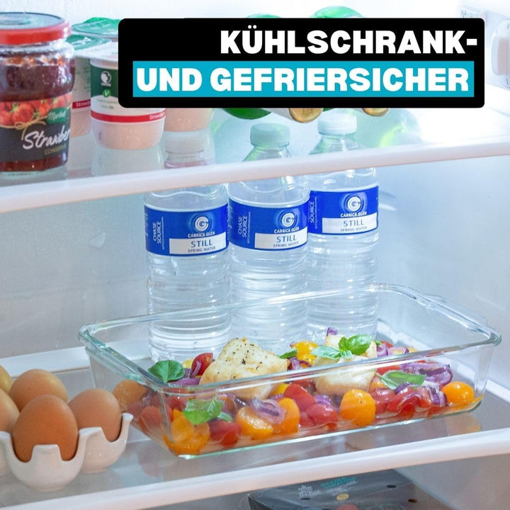 Igluu Meal Prep - Glas-Lasagneform mit luftdichtem Schnappverschluss-Deckel - Grosse rechteckige Bac