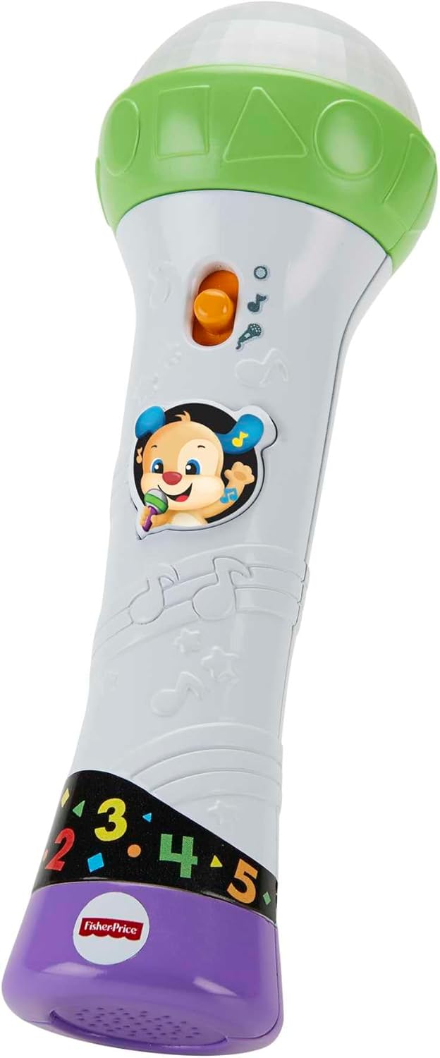 Fisher-Price Lernspass Mikrofon - musikalisches Lernspielzeug mit Aufnahme- und Abspielfunktion, Lie