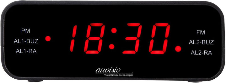 auvisio UKW-Radiowecker mit 2 Weckzeiten und LED-Anzeige, Schlummer, 4er-Set