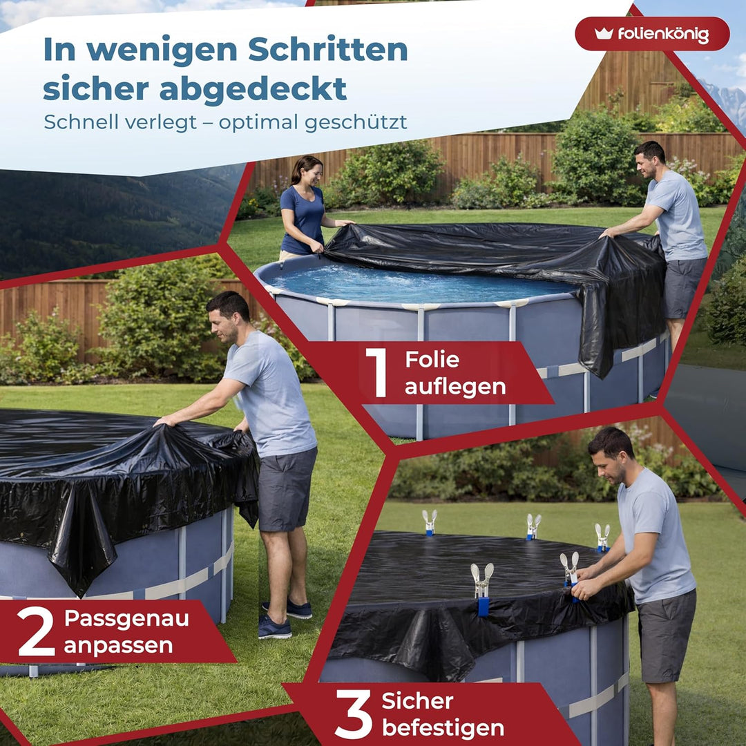 Folienkönig® Silofolie 6x10m in Rolle - GRÖssE WÄHLBAR! Poolplane rechteckig, Abdeckplane, Abdeckfol