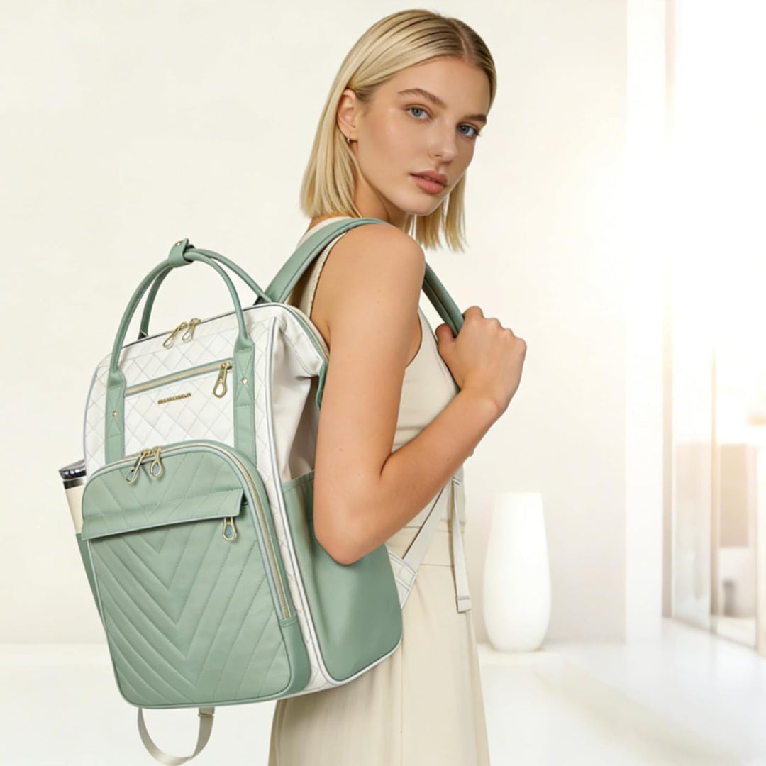 KROSER Laptop-Rucksack Damen 17 Zoll Business Reiserucksack Wasserdicht mit Hartgeschältem Sicherhei