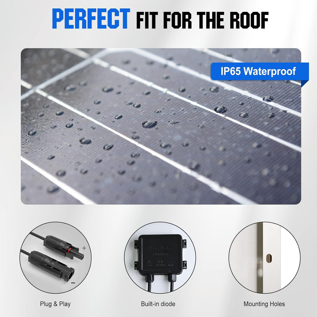 ECO-WORTHY 200W 12V Solarpanel Kit Off-Grid System: 2pcs 100W Monokristalline Solarmodule mit 30A LC