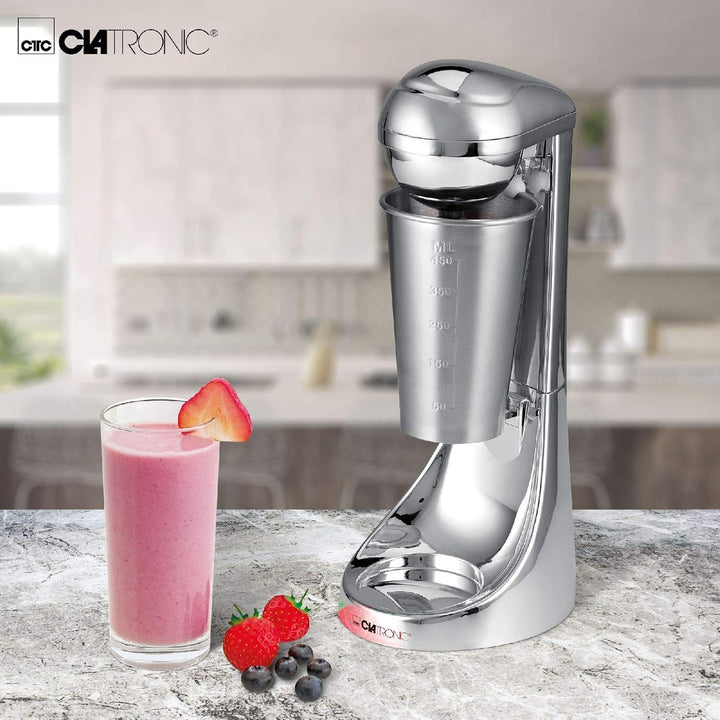 2in1 Barmixer Milchaufschäumer Edelstahl Becher Standmixer Mixbehälter 450 ml (Mixer, 65 Watt, Milch
