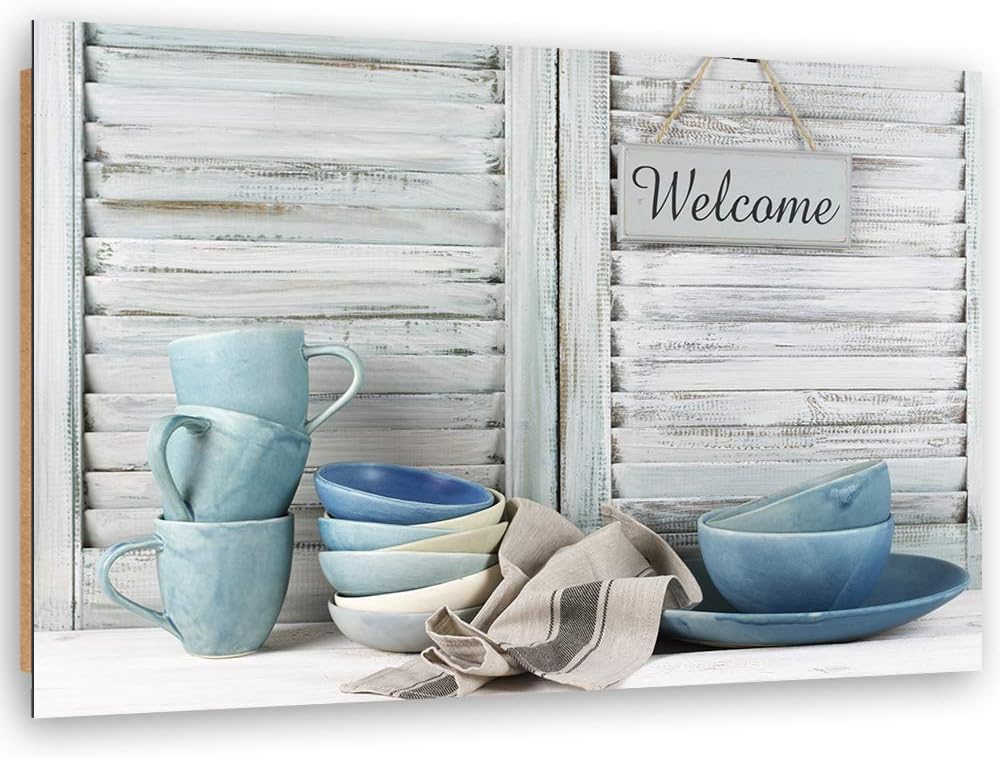 Feeby Dekobild für Wohnzimmer Deko Wand Kunstdruck rustikal Grau 70x50 cm M14322 70x50 cm, M14322 70