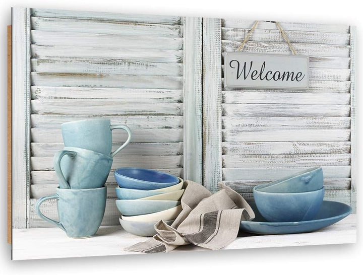 Feeby Dekobild für Wohnzimmer Deko Wand Kunstdruck rustikal Grau 70x50 cm M14322 70x50 cm, M14322 70